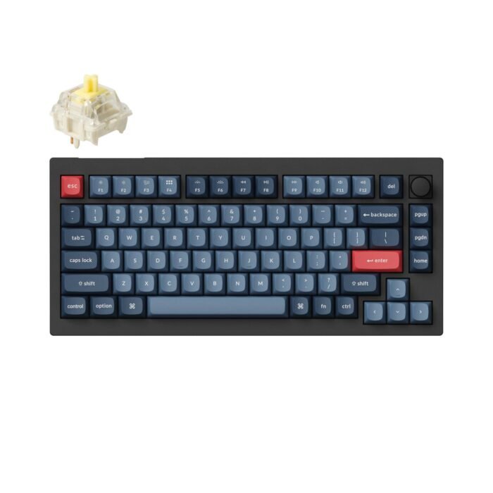 Механична клавиатура Keychron V1 MAX QMK 75% Carbon Black - Wireless - Image 1