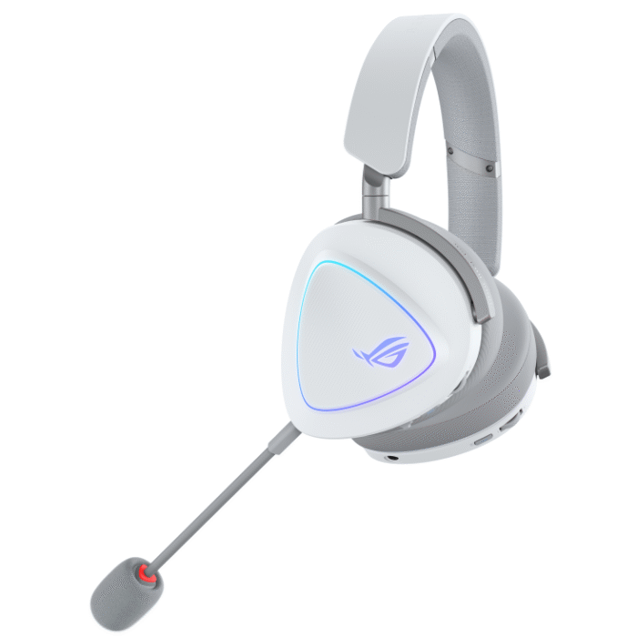 Геймърски безжични слушалки ASUS ROG Delta II White - USB-C, Aura Sync RGB - Image 2
