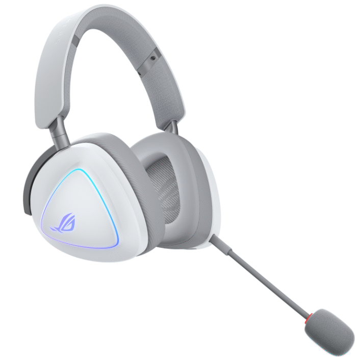 Геймърски безжични слушалки ASUS ROG Delta II White - USB-C, Aura Sync RGB - Image 3
