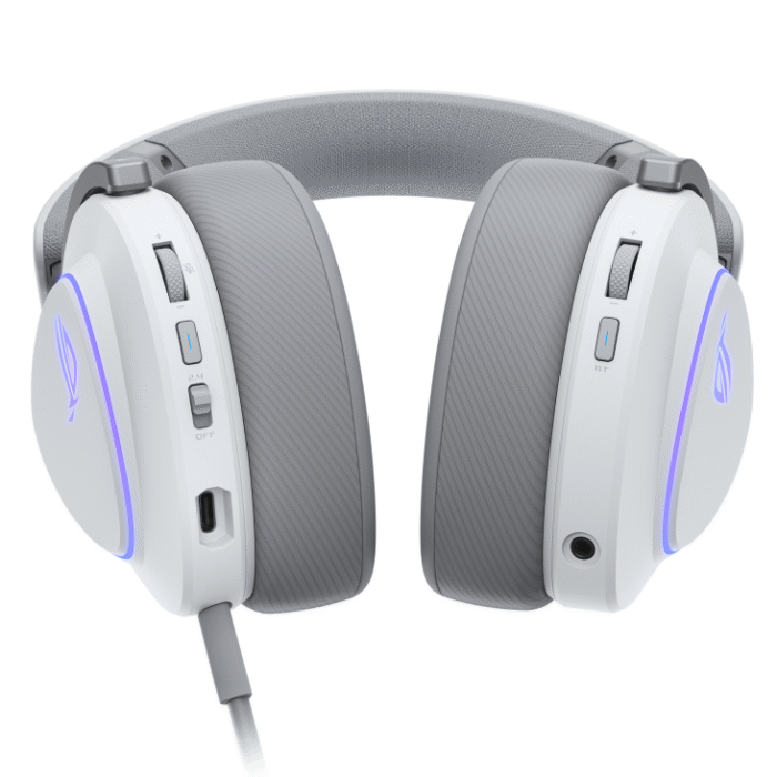Геймърски безжични слушалки ASUS ROG Delta II White - USB-C, Aura Sync RGB - Image 4
