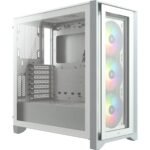 Кутия Corsair iCUE 4000X RGB Mid Tower, Tempered Glass, Бяла