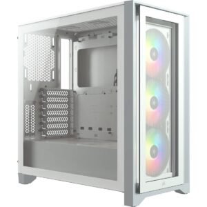 Кутия Corsair iCUE 4000X RGB Mid Tower, Tempered Glass, Бяла