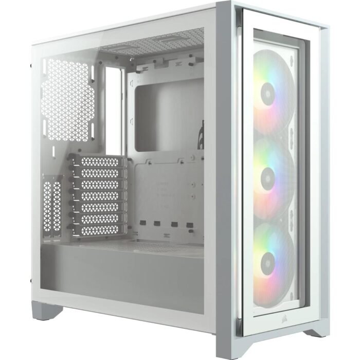 Кутия Corsair iCUE 4000X RGB Mid Tower, Tempered Glass, Бяла - Image 1