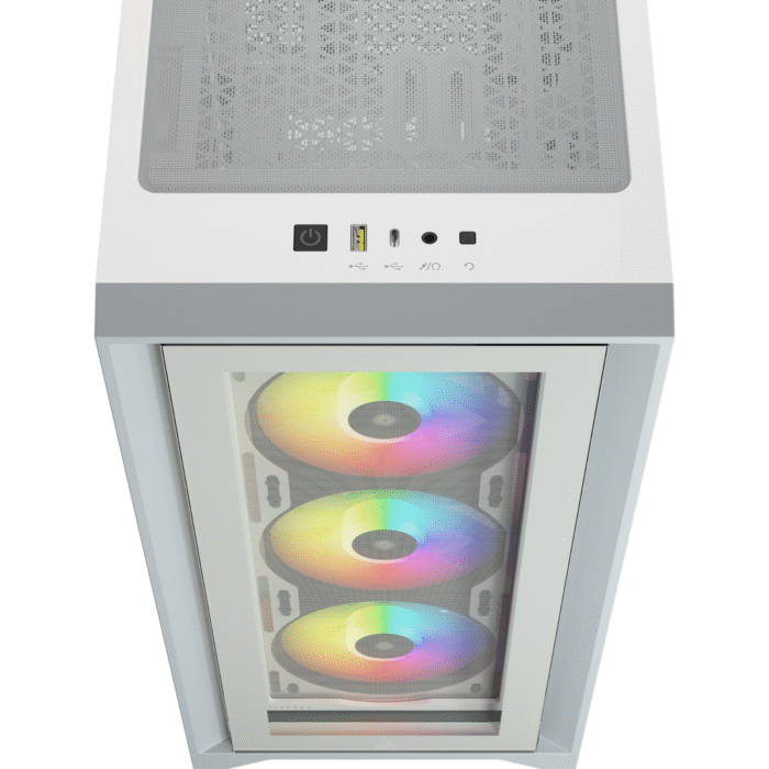 Кутия Corsair iCUE 4000X RGB Mid Tower, Tempered Glass, Бяла - Image 6