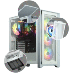 Кутия Corsair iCUE 4000X RGB Mid Tower, Tempered Glass, Бяла - Image 10