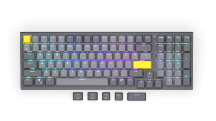 Геймърскa безжична механична клавиатура ENDORFY Celeris 1800 - Endorfy Yellow Switch - Full Size - Image 1