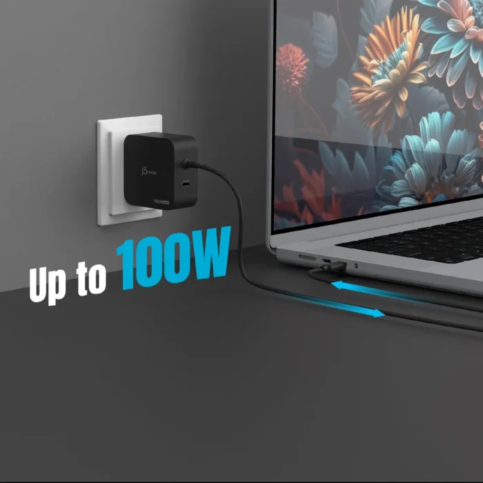 j5create JUP25102V Зарядно 220V-  GaN 102W  USB-C 2порта- за лаптопи, таблети, телефони - Image 4