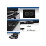 Охладител за лаптоп ACT, До 17", С два вентилатора, USB хъб, Черен - Image 5