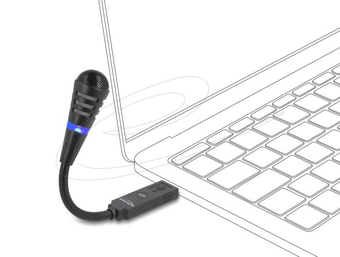 Микрофон с гъвкаво рамо Delock 66499 - USB и Mute бутон - Image 2