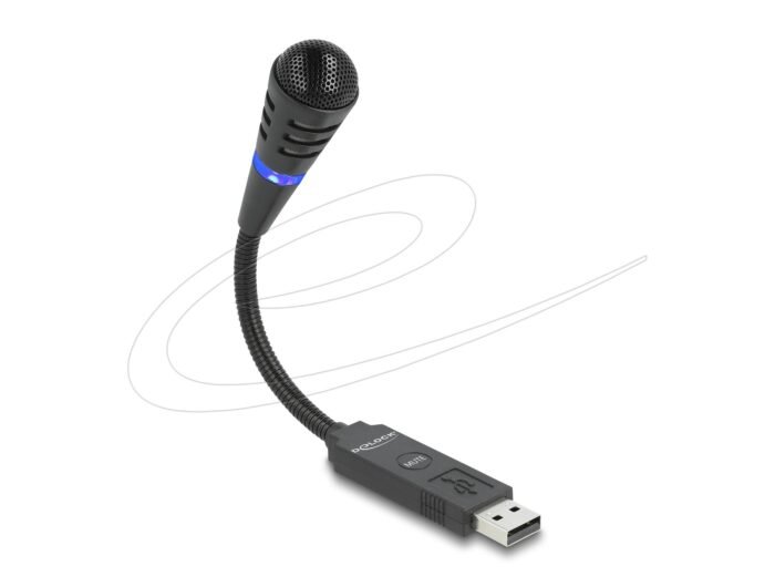 Микрофон с гъвкаво рамо Delock 66499 - USB и Mute бутон - Image 1