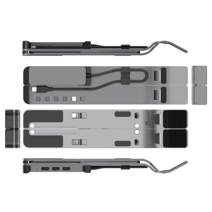 Поставка за лаптоп j5create JTS223, 4 портов USB-C хъб, Алуминиева - Image 3