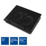 Охладител за лаптоп ACT, До 17", С два вентилатора, USB хъб, Черен - Image 2