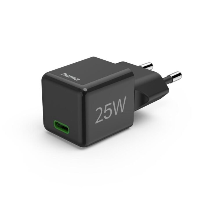 HAMA Бързо мини зарядно 220V, USB-C, PD/Qualcomm, 25 W, черен - Image 1