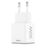 HAMA Бързо мини Gan зарядно, 30 W, 1x USB-C, 1x USB-A, PD, бял - Image 5