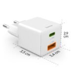 HAMA Бързо мини Gan зарядно, 30 W, 1x USB-C, 1x USB-A, PD, бял - Image 18
