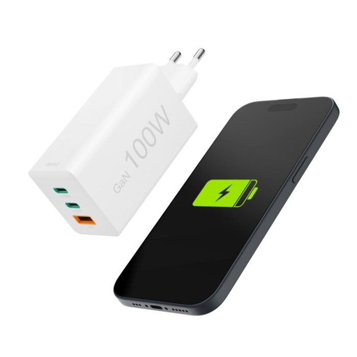 HAMA Бързо зарядно 220V, 100 W GaN, 2x USB-C PD, 1x USB-A QC - Image 10