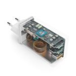 HAMA Бързо зарядно 220V, 100 W GaN, 2x USB-C PD, 1x USB-A QC - Image 14