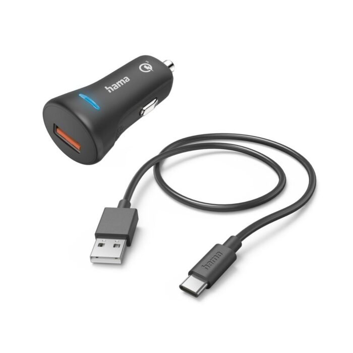Зарядно за кола HAMA 12-24 V /USB-C 3A, 19.5W + кабел, 201615 - Image 1