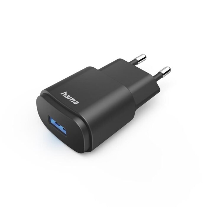 Мрежово зарядно Hama, USB-A, 6 W, Черен - Image 1