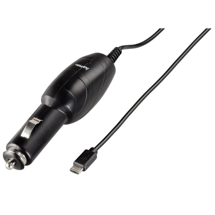 Зарядно за кола HAMA 93779, с кабел, 12V, micro USB, 5V/1A, Черен - Image 1