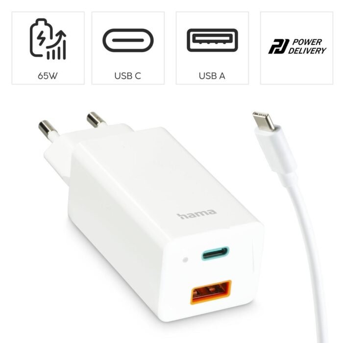 Универсално зарядно за лаптоп Hama USB-C, GaN, Power Del. (PD), 5-20V/65W - Image 8