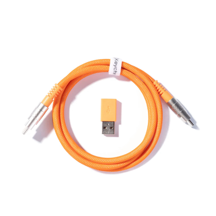 Кабел за клавиатура Keychron Double-Sleeved Geek - Orange - Image 1