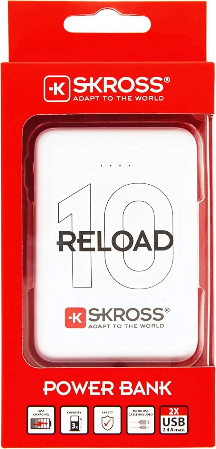 Външна батерия SKROSS RELOAD 10, 10000 mAh, Бял - Image 3